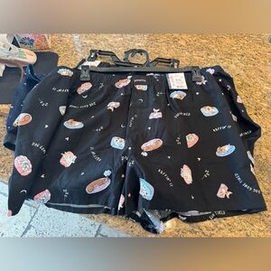 Joyspun Women's Woven Pajama Boxer Shorts, 3'' Inseam, Size 3X